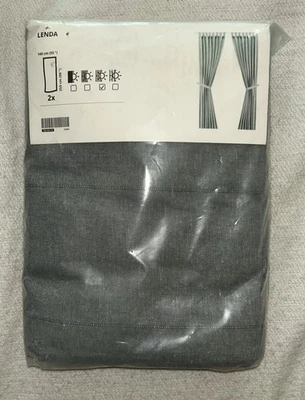 NUEVO Ikea Lenda Cortinas Gris 55" w x 98" largo - Juego de 2 Paneles Descatalogados Foto 1 de 3