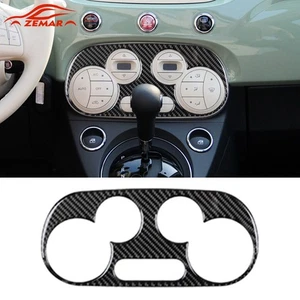 Pegatina de cubierta de panel de control climático digital de fibra de carbono para Fiat 500 2012-2015 - Imagen 1 de 9