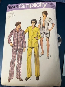 VTG Sewing Pattern simplicity #5946 MEN'S PAJAMAS-LONG,SHORT-SG LG-CHEST 42-44 - Picture 1 of 2