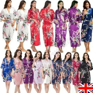 Womens Ladies Kimono Dressing Gown Robes Floral Bridesmaid Bathrobe Sleepwear/መ - Picture 1 of 20