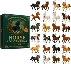 Horse Advent Calendar 2025, 24 Days Christmas Countdown Calendar with 24 Differe - Picture 1 of 6