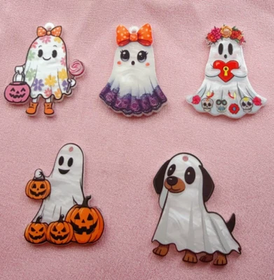 Lote 50 PIEZAS Halloween Fantasma Joyería Acrílico Joyería Pendientes Hágalo Usted Mismo Fabricación de Joyas Foto 1 de 2