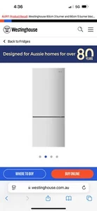 Westinghouse 425L Bottom Mount Fridge Freezer Silver Stainless Steal - Picture 1 of 11