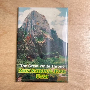 Great White Throne Zion National Park Utah - Souvenir Refrigerator Fridge Magnet - Picture 1 of 3