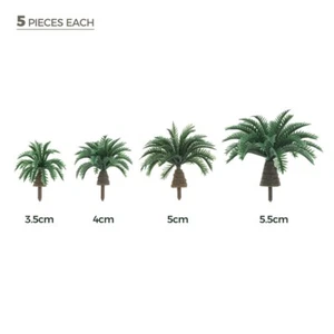 20Pcs 2.5/3/3.5/4cm Coconut Palm Model Trees Railway Park Street Building Layout - Picture 1 of 14