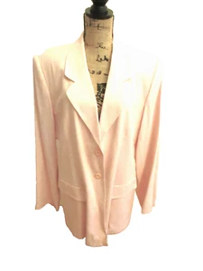 Bice by Sag Harbor Womens Blazer, Long Sleeve, Linen Blend, Light Pink, Size XL - Picture 1 of 11