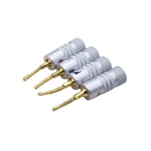 2 mm Kupferdraht vergoldet schweißfrei Bananenstecker Audio Lautsprecherkabel Stecker *4 - Bild 1 von 6