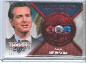 2022 DECISION SET GAVIN NEWSOME "POLITICAL GEMS" CARD #PG36 ~ 1/1 MASTERPIECE - Picture 1 of 2