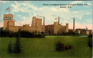 RACINE, WISCONSIN - HOME OF ORIGINAL HORLICK'S MALTED MILK- FACTORY - POSTCARD - Picture 1 of 2
