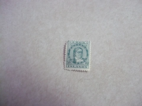 COOK ISLANDS STAMPS SG 10 Scott 14 VARIETY Spot of Color Under P Of POSTAGE OG H Cover