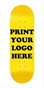 8.5x32.5 Yellow Golden Skateboard PRINT YOUR LOGO HERE Premium Maple Wood - Picture 1 of 3