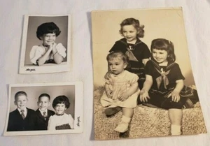 Vintage Children Studio Photograph lot Puffy hair Olan Mills++ Siblings 3 Photos - Picture 1 of 12