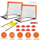 2PCS Portable Kid Soccer Goal for Backyard Practice Soccer Net Metal Frame 4x3FT