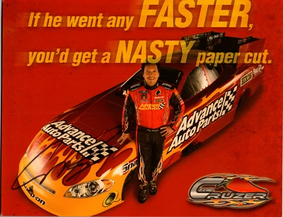 Cruz Pedregon 手工签名 8.5 x 11 生物卡 2008 年 NHRA The Cruzer Nitro Dragster — 第 1/2 张图片