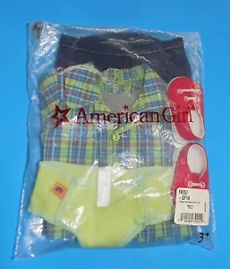 NEW Bitty Twins American Girl Baby Doll Plaid Denim Meet Outfit NIP Complete - Picture 1 of 3