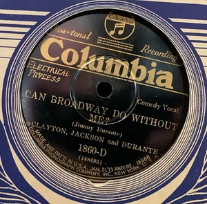 JIMMY DURANTE Clayton Jackson CAN BROADWAY DO WITHOUT ME? / SO I UPS TO HIM 1929 - Picture 1 of 6