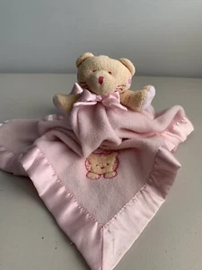 Blankets And Beyond Cat Pink Lovey Plush Toy Baby Blanket Pink Satin Trim - Picture 1 of 8