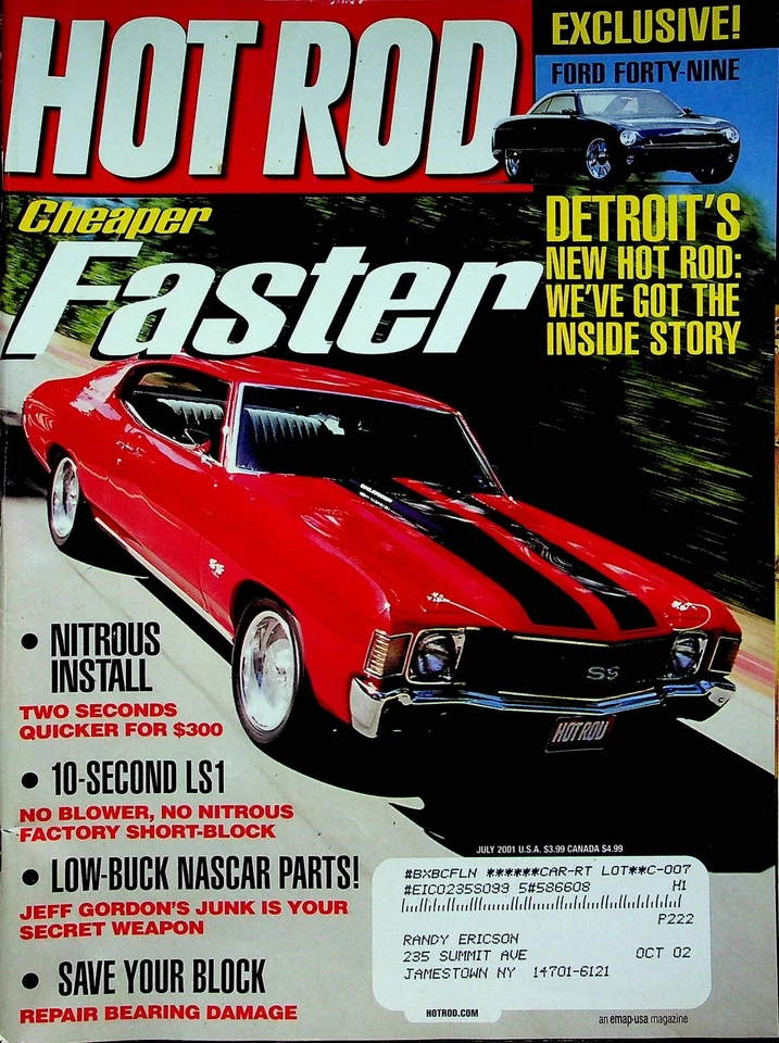 Hot Rod Magazine Nitrous Install & Ford '49 July 2001 053122RNON Foto 1 de 1