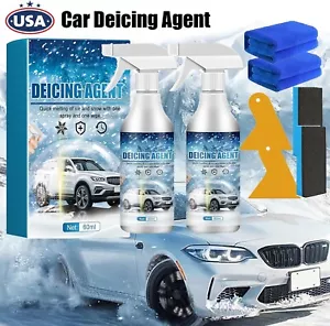 2× Car Deicing Agent Kit Windshield Ice Remover Spray Defroster Melting Deicer - Picture 1 of 12
