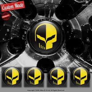Corvette Jake Decals Set of 4 3D Gel Silicone Center Wheel Caps Stickers - Bild 1 von 3