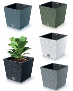 Quadratischer FURU-Stil Look Pflanzgefäß hohe Blumen Pflanztopf Innen Außen Garten Dekor - Bild 1 von 31