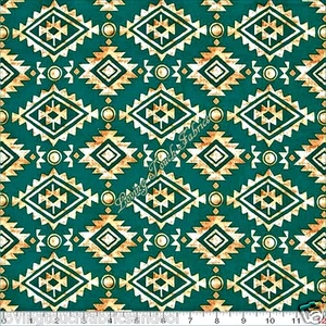 MICHAEL MILLER "DIAMOND STRIPE" CX6651 TEAL-D SOUTHWEST FABRIC PRICED PER 1/2 YD - Picture 1 of 2