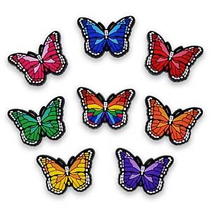 8/20/50/100 Mixed Butterfly Shoe Charms PVC Different Colors for Shoe Decoration