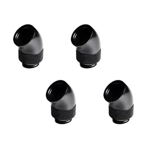 Barrow G1/4" Stecker auf Buchse Verlängerung Fitting, 45 Grad rotierend, schwarz, 4er-Pack - Bild 1 von 2