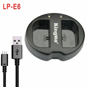 New Dual Channel Battery Charger For Canon 5D2 5D3 5D4 70D 60D 80D 7D 5DR 5DS B - Picture 1 of 11