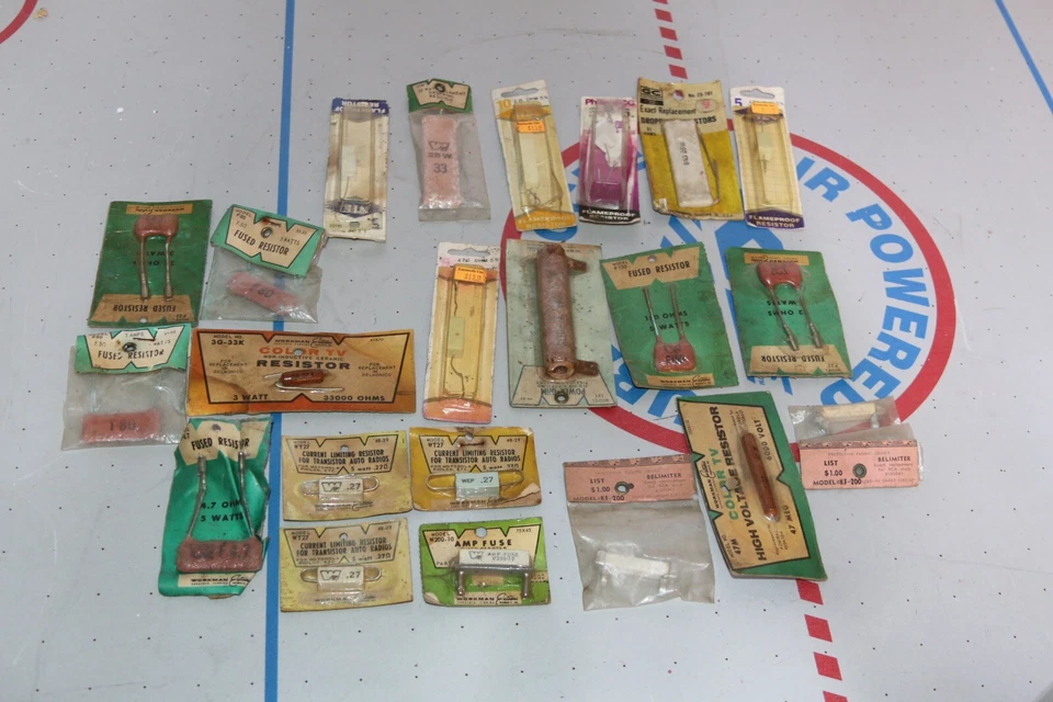 GRAN LOTE DE RESISTENCIA VINTAGE - RESISTENCIA DE FUSIBLES - FUSIBLES DE AMPLIFICADOR - RESISTENCIA DE ALTO VOLTAJE Foto 1 de 4