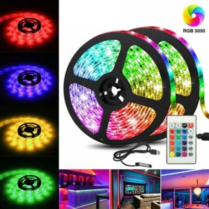 Rotolo 5 metri led RGB 5V USB luce TV backligh Striscia + adesivo 5m Telecomando - Foto 1 di 6