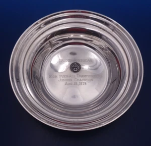 Ciotola vintage argento sterling ATA grand American junior champion di stieff - Foto 1 di 5