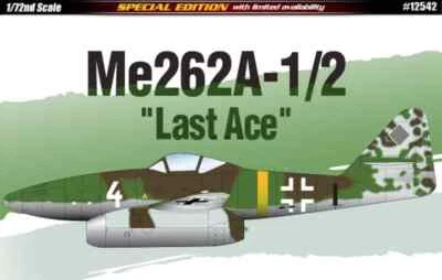 Academy #12542 1/72 Me 262A-1/2 "Last Ace" Aircraft Plastic Model Kit - WWII - Immagine 1 di 4