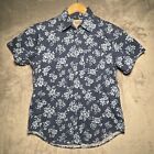 Naked & Famous Floral Geometric Print Women’s M Blue Short Sleeves