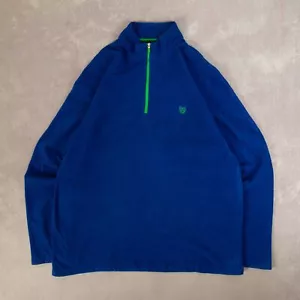 Pullover azul Chaps vintage de vellón con cremallera en cuarto 2XL para hombre - Imagen 1 de 7