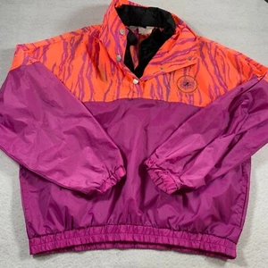 Ocean Pacific Windbreaker Mens Medium Purple Pullover 90s 80s Colorblock - Picture 1 of 13