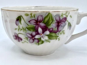 Vintage süße lila Veilchen Muschel Teetasse Goldrand Made in Japan - Bild 1 von 10