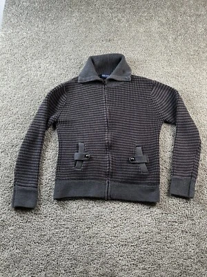 Suéter Zara Young Mujer Grande Púrpura Gris Tejido Cremallera Completa Algodón Acrílico Bolsillos Foto 1 de 4