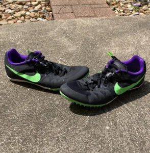 Size 11.5 Nike Zoom Rival M 8 Multi Use Track Spikes Black Green 806555-035 - Picture 1 of 7