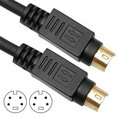 S-VHS SVHS S-VIDEO Kabel - 4 polig Hosiden Mini-DIN Stecker, vergoldet, 2 Meter - Bild 1 von 4