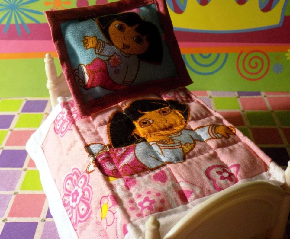 Dora the Explorer Quilt Pillow E fits Fisher Price Loving Family Dollhouse Beds - Image 1 of 1