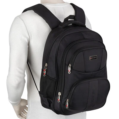  Rucksack Sport Arbeit Freizeit Schulrucksack Ranzen Herren Damen T0004 Schwarz - Bild 1 von 4