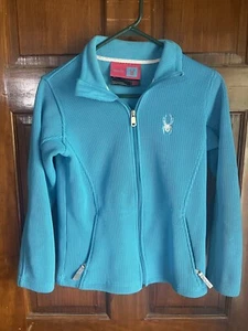 Spyder Youth Size Large Blue Zip Up Jacket Venom Woven Knit EUC! - Picture 1 of 9