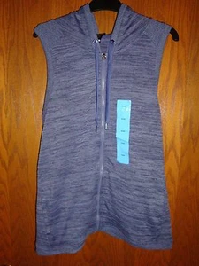 Active Life Womens Navy Heather Sleeveless Hooded Vest Size: L NWT - Picture 1 of 4