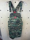 Dickies Green Camouflage Adjustable Strap Denim Skirtall Overalls Size Small