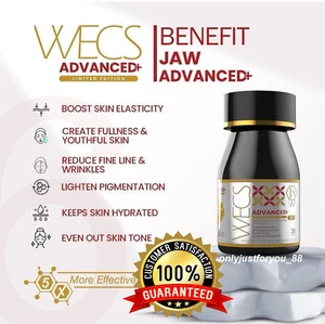 JAW WECS Advance+ Uovo Bianco Cristallo Pelle Collagene 5X Luminoso Anti Invecchiamento 30 Capsule - Foto 1 di 14