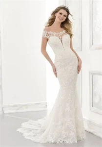 Mori Lee Wedding Dress Style Aerial Size 12 Ivory/Honey NEW!! - Picture 1 of 24