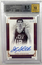 John Stockton 2016-17 National Treasures Signatures 23/25 BGS 8.5 Auto 10 Jazz