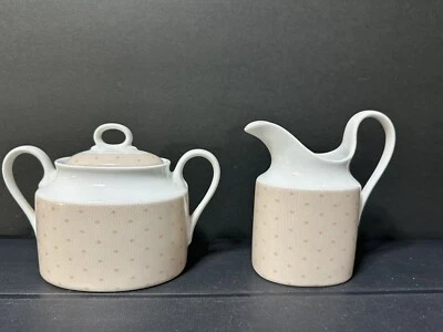 MIKASA ENCAJE NOCHE BEIGE por Scott Simon Sugar Bowl con Tapa y Crema (B055) Foto 1 de 4