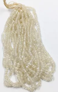 Vintage Glass Czech Seed Beads Transparent Cream Lined 11/0 20 String Hank - Picture 1 of 5